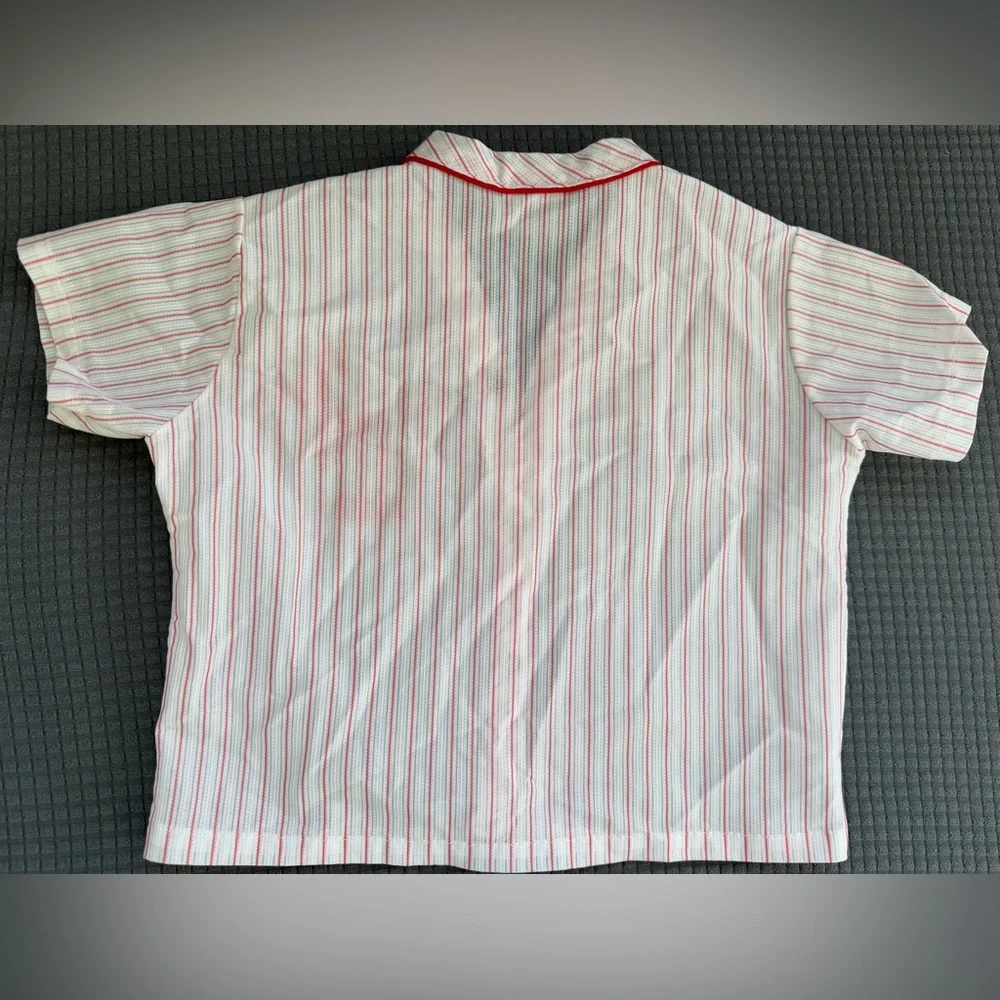 Vintage Red Striped Baseball Pajama Set 3T
